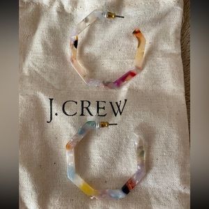 J Crew Open Hoop Acrylic Earrings